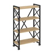 Loft Стеллаж на колесных опорах-4 полки VR.L-MST.K-4.8 Дуб Аттик/Металл Белый 800*400*1334