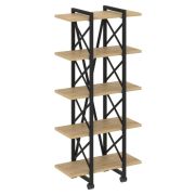 Loft Стеллаж на колесных опорах-5 полок VR.L-MST.K-5.4V Дуб Аттик/Металл Белый 800*400*1704