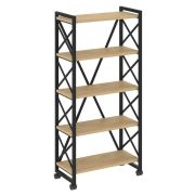 Loft Стеллаж на колесных опорах-5 полок VR.L-MST.K-5.8 Дуб Аттик/Металл Белый 800*400*1704
