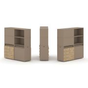 Estetica Набор №18. Тумба двойная+высокая надставка ES.NB.2V-18 Латте/Сатин 1500*410*1520
