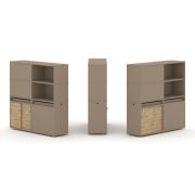 Estetica Набор №20. Тумба двойная+высокая надставка ES.NB.2V-20 Латте/Сатин 1500*410*1520