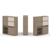 Estetica Набор №22. Тумба двойная+высокая надставка ES.NB.2V-22 Латте/Сатин 1500*410*1520