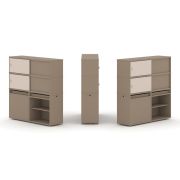 Estetica Набор №23. Тумба двойная+высокая надставка ES.NB.2V-23 Латте/Сатин 1500*410*1520