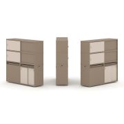 Estetica Набор №27. Тумба двойная+высокая надставка ES.NB.2V-27 Латте/Сатин 1500*410*1520