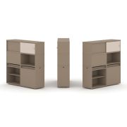 Estetica Набор №28. Тумба двойная+высокая надставка ES.NB.2V-28 Латте/Сатин 1500*410*1520