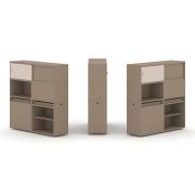 Estetica Набор №29. Тумба двойная+высокая надставка ES.NB.2V-29 Латте/Сатин 1500*410*1520