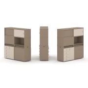 Estetica Набор №30. Тумба двойная+высокая надставка ES.NB.2V-30 Латте/Сатин 1500*410*1520