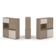 Estetica Набор №31. Тумба двойная+высокая надставка ES.NB.2V-31 Латте/Сатин 1500*410*1520