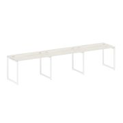 Metal System Quattro Рабочая станция на 3 места на О-образном м/к 40БО.СМ-3.2 Белый/Металл Антрацит
