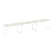 Metal System Quattro Рабочая станция на 3 места на О-образном м/к 40БО.СМ-3.3 Белый/Металл Антрацит