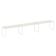 Metal System Quattro Рабочая станция на 3 места на О-образном м/к 40БО.СМ-3.4 Белый/Металл Антрацит