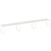 Metal System Quattro Рабочая станция на 3 места на О-образном м/к 40БО.СМ-3.5 Белый/Металл Антрацит