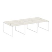 Metal System Quattro Рабочая станция на 6 раб. мест на О-образном м/к 40БО.СМ-6.1 Белый/Металл Антра