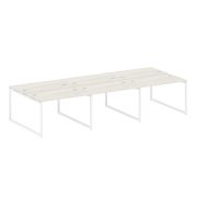 Metal System Quattro Рабочая станция на 6 раб. мест на О-образном м/к 40БО.СМ-6.2 Белый/Металл Антра
