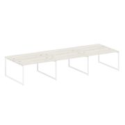 Metal System Quattro Рабочая станция на 6 раб. мест на О-образном м/к 40БО.СМ-6.3 Белый/Металл Антра