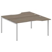 Metal System Quattro Рабочая станция криволинейная на П-образном м/к 40БП.РАС-СА-2.1 Белый/Металл Ан