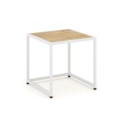 Loft Стол журнальный VR.L-SJK-45 Белый Бриллиант/Металл Черный 450*450*450