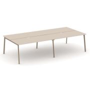 Estetica Рабочая станция 4 места ES.D.RS-4.4-VP Тиквуд Светлый/Металл Латте 3160*1500*750