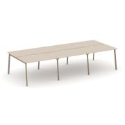 Estetica Рабочая станция 6 мест ES.D.RS-6.2-VP Тиквуд Светлый/Металл Латте 3540*1500*750