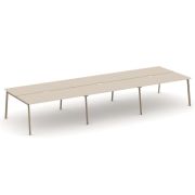 Estetica Рабочая станция 6 мест ES.D.RS-6.4-VP Тиквуд Светлый/Металл Латте 4740*1500*750