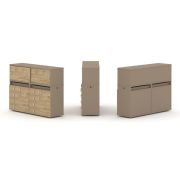 Estetica Набор №4. Тумба двойная+низкая надставка ES.NB.2N-4 Латте/Сатин 1500*410*1135