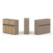 Estetica Набор №6. Тумба двойная+низкая надставка ES.NB.2N-6 Латте/Сатин 1500*410*1135