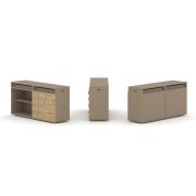 Estetica Набор №4. Тумба двойная+топ ES.NB.2T-4 Латте/Сатин 1500*410*750
