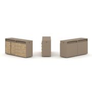Estetica Набор №6. Тумба двойная+топ ES.NB.2T-6 Латте/Сатин 1500*410*750