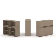 Estetica Набор №1. Тумба двойная+низкая надставка ES.NB.2N-1 Латте 1500*410*1135
