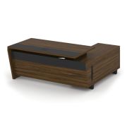 Corner Стол руководителя с тумбой COR.SRT-18 (L) Гикори Песочный/Ваниль/Металл Ваниль 1800*1800*750