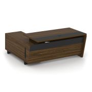 Corner Стол руководителя с тумбой COR.SRT-18 (R) Гикори Песочный/Ваниль/Металл Ваниль 1800*1800*750