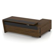 Corner Стол руководителя с тумбой COR.SRT-20 (L) Гикори Песочный/Ваниль/Металл Ваниль 2000*1800*750