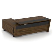 Corner Стол руководителя с тумбой COR.SRT-20 (R) Гикори Песочный/Ваниль/Металл Ваниль 2000*1800*750