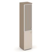 Estetica Шкаф высокий узкий левый ES.SU-1.2R (L) I Латте/Тиквуд Светлый/Лакобель ivory 400*420*1977