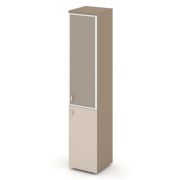 Estetica Шкаф высокий узкий правый ES.SU-1.2R (R) I Латте/Тиквуд Светлый/Лакобель ivory 400*420*1977