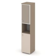 Estetica Шкаф высокий узкий правый ES.SU-1.4R (R) I Латте/Тиквуд Светлый/Лакобель ivory 400*420*1977