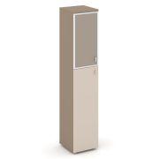 Estetica Шкаф высокий узкий левый ES.SU-1.7R (L) I Латте/Тиквуд Светлый/Лакобель ivory 400*420*1977