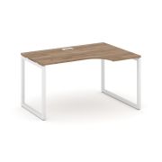 Style Project Стол рабочий эргоном. SN-4O.SPA-022(R) Тиквуд Светлый/Металл Антрацит 1580*800/980*750
