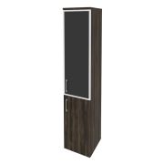 Onix Шкаф высокий узкий правый O.SU-1.2 R (R) black Тиквуд Светлый/Белый Бриллиант/Cтекло Black 400*