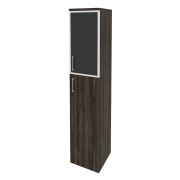 Onix Шкаф высокий узкий правый O.SU-1.7 R (R) black Тиквуд Светлый/Белый Бриллиант/Cтекло Black 400*
